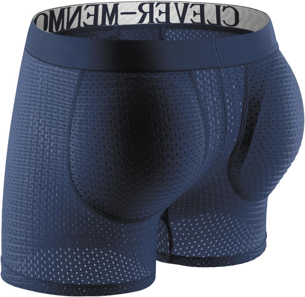 Mens Padded Underwear, Breathable Mesh Boxer Brief Body Shapewear Butt Lift Enhancer with Hip Removable Pad - Image 4