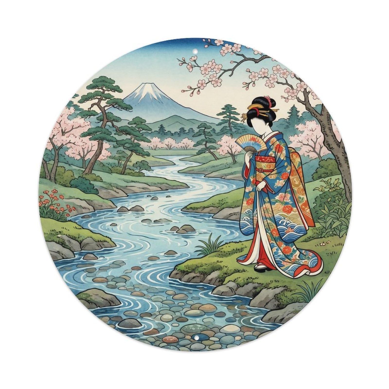 Tgrcjimh Style Metal Tin Sign Japanese Clear Stream Pebbles Visible Natural