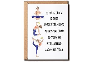 Yoga Kids Card: Funny Yoga Card for Bday Greeting, 'Getting Older' Card