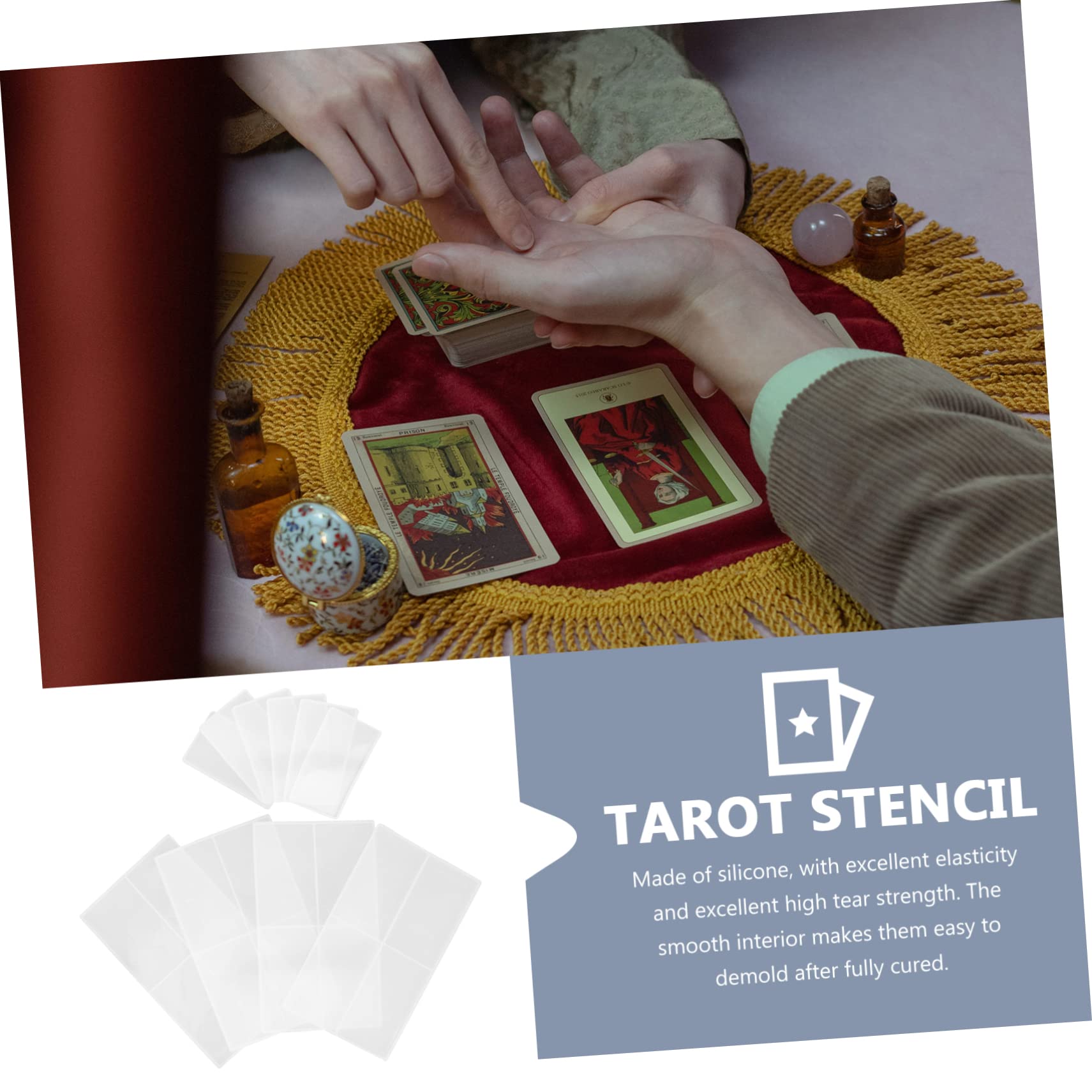 Moule à Cartes de Tarot en Silicone Blanc, 1 Set pour Loisirs Créatifs