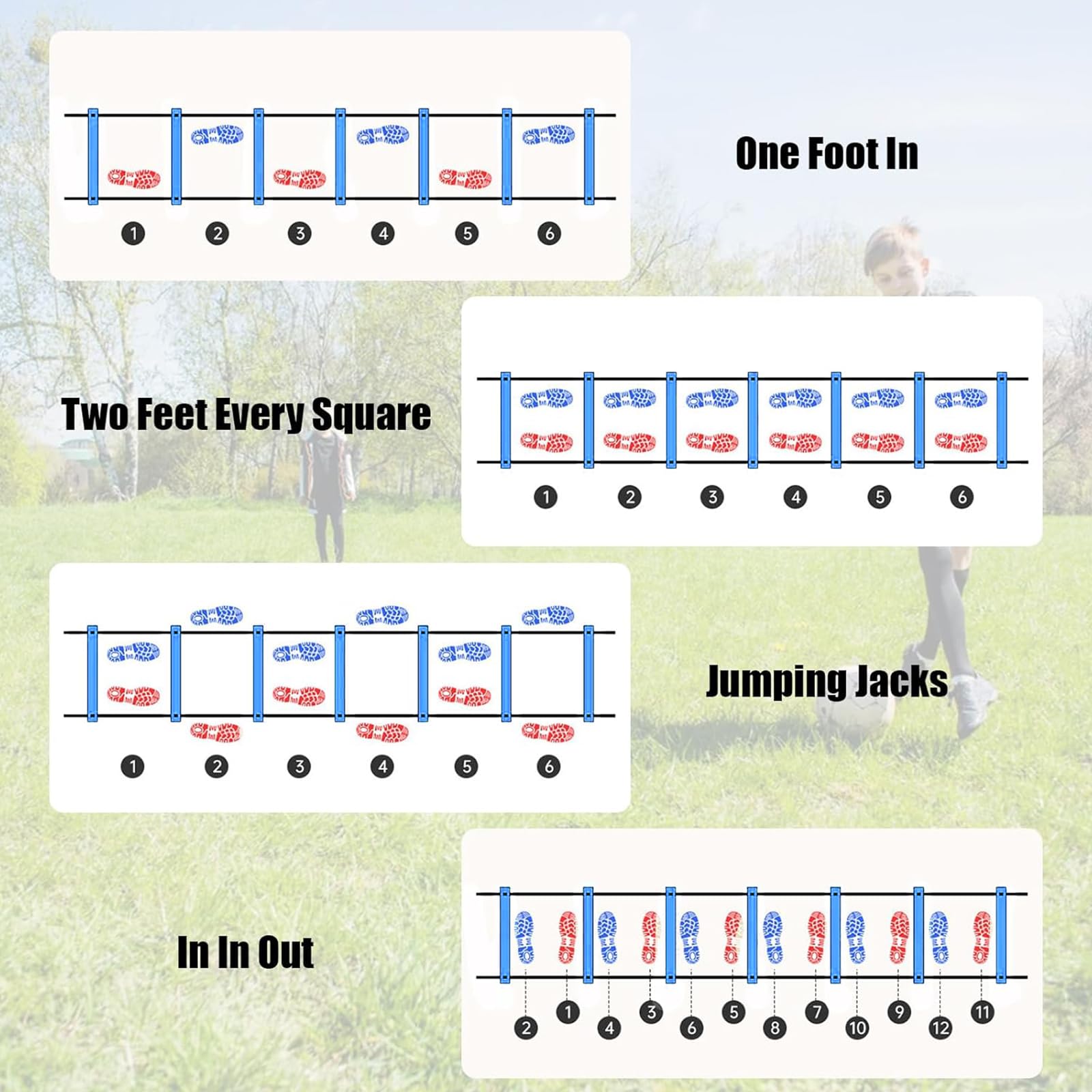 Cinesini per Allenamento Calcio, Allenamento Calcio e Cinesini - Set Completo con Scala di coordinazione 6m, 12 cinesini e Lanciatore di Calcio, Appassionati di Calcio