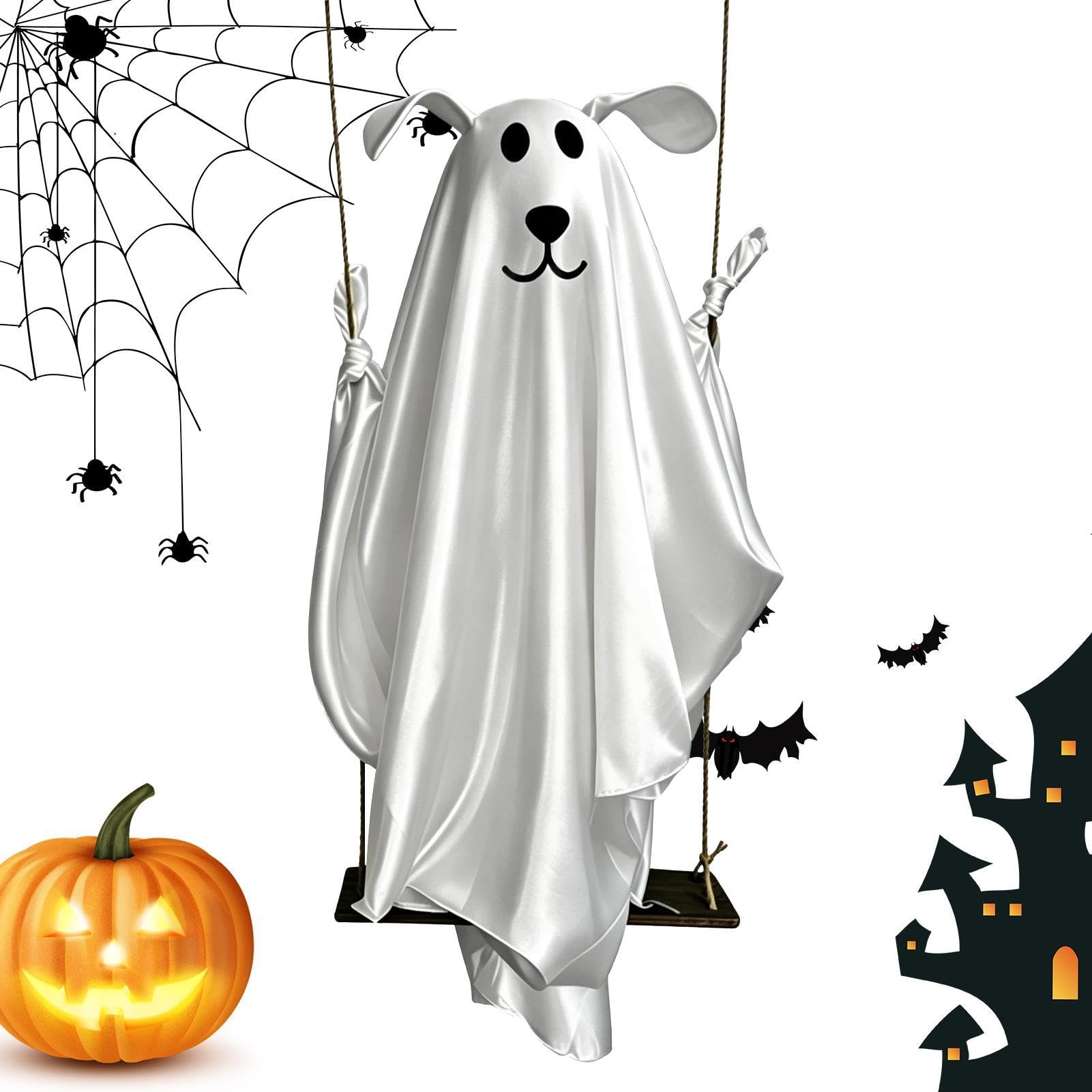 Decoración de Halloween fantasma grande de 150 cm para valla, jardín y patio exterior