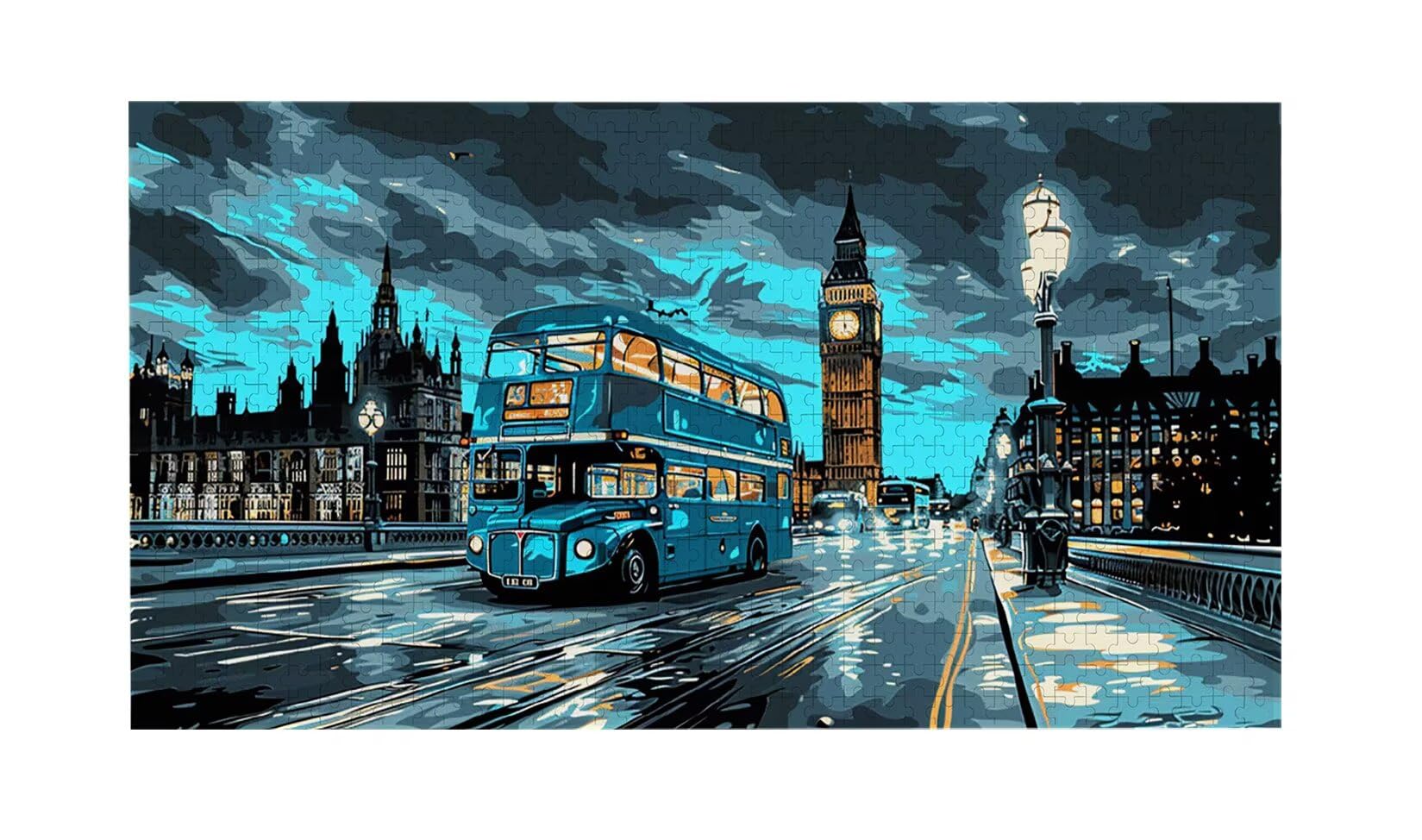 Puzzle para Adultos 1692 Piezas, Vista de la Calle de Londres Puzzle, Desafiante, Rompecabezas Encajan Perfectamente, Letras en la Parte Posterior, Regalo para Personas Mayores (179x31cm) v-644