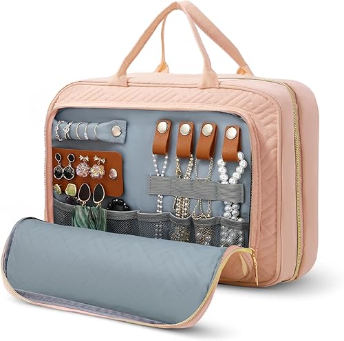 WOOMADA Neceser con gancho para colgar, bolsa de aseo de viaje de lona, bolsa grande de maquillaje de viaje, organizador de cosméticos para juego de