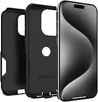 Vista 4 de OtterBox Funda para iPhone 15 Pro (Only) Commuter Series, negra, delgada y resistente, apta para bolsillo, con protección de puerto
