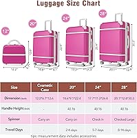 Vista 38 de Merax Equipaje, maleta extensible rígida con ruedas giratorias ligeras, Negro -, 40/48/52