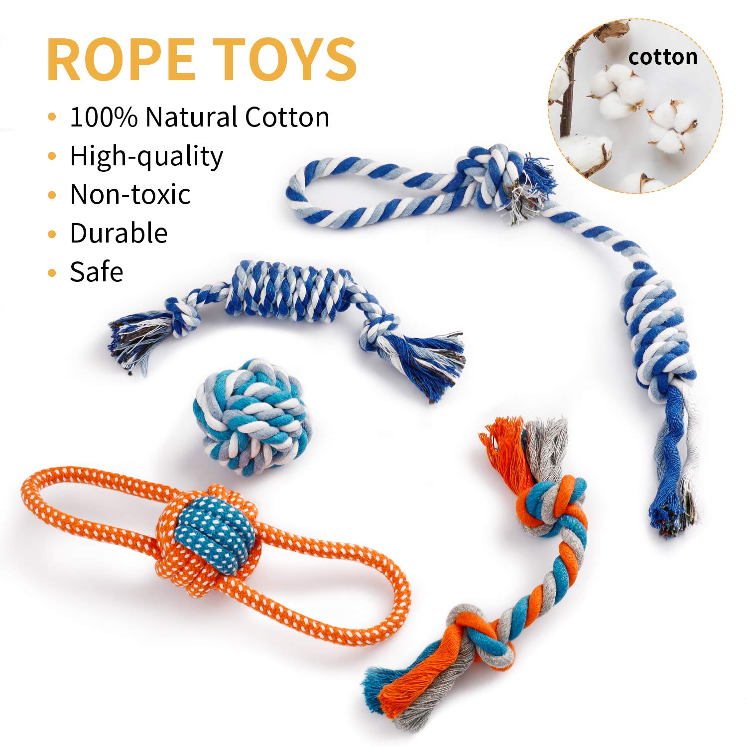 17-teiliges Kauspielzeug-Set Für Welpen & Hunde - Mit Seilen, Bällen & Sicherheits-Design