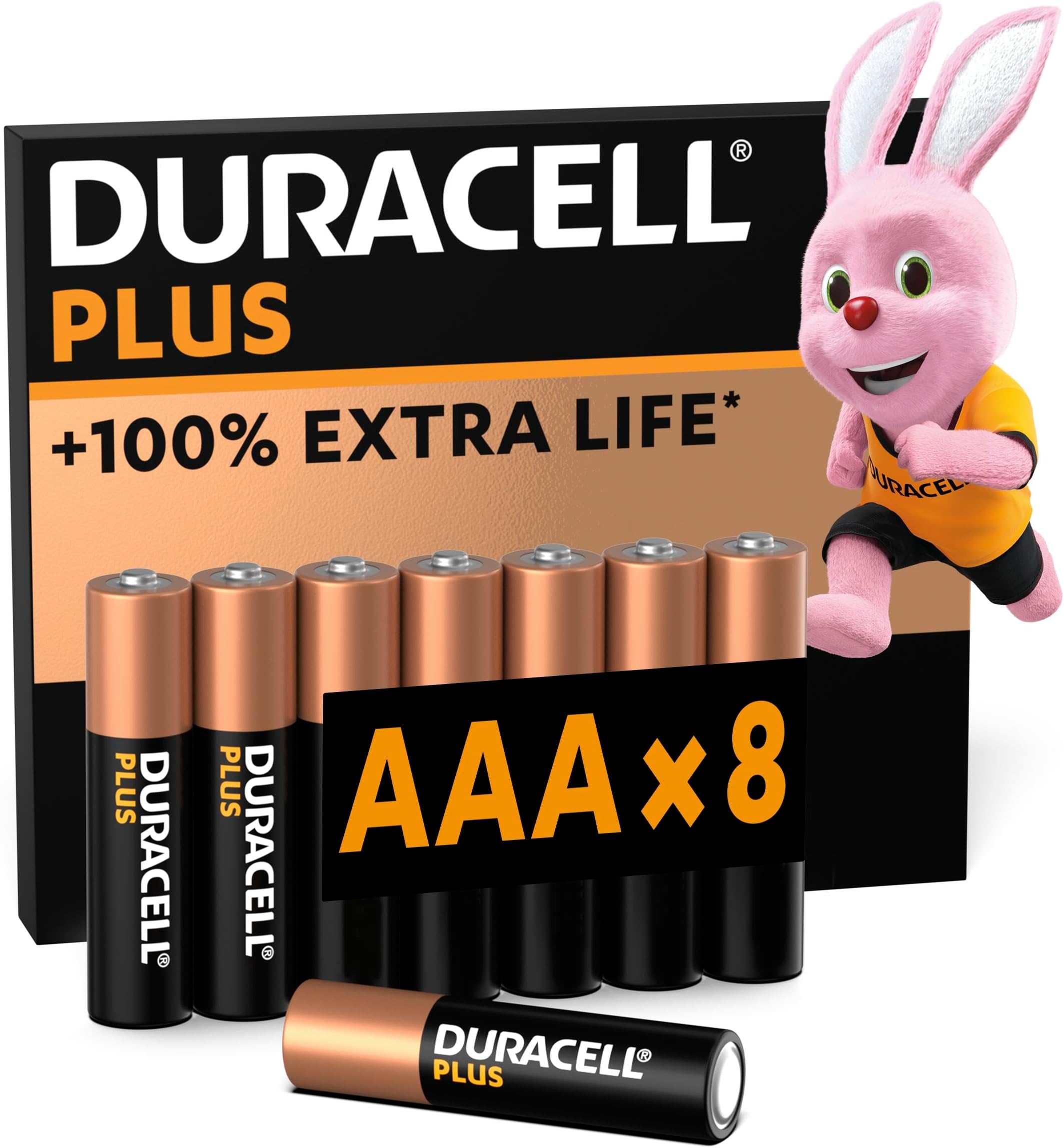 Duracell Plus AAA Batteries (8 Pack) - Alkaline 1.5V - MN2400