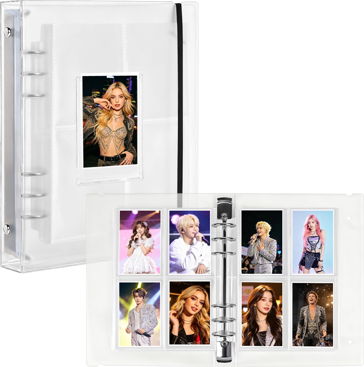 Classeur carte photo A5 Kpop avec 160 pochettes et autocollants lot de 2