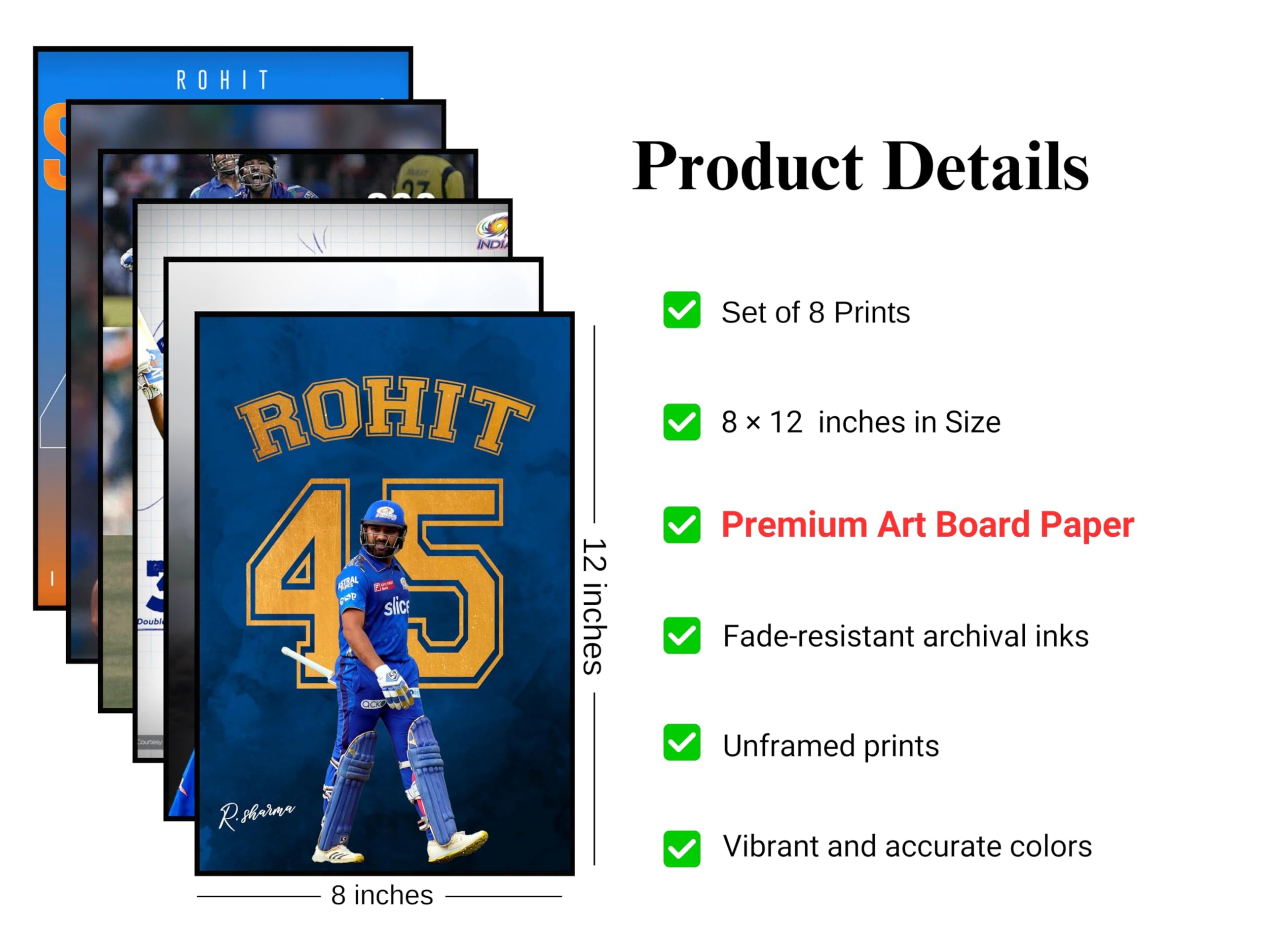 Shubman Gill Cricket Posters - A4 Wall Art -27