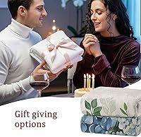 Vista 8 de Super Soft Flannel Fleece Blanket, Farmhouse Eucalyptus Blue Hydrangea Plants Linen Lightweight Blankets, Cozy Microfiber Plush Throw Blankets for