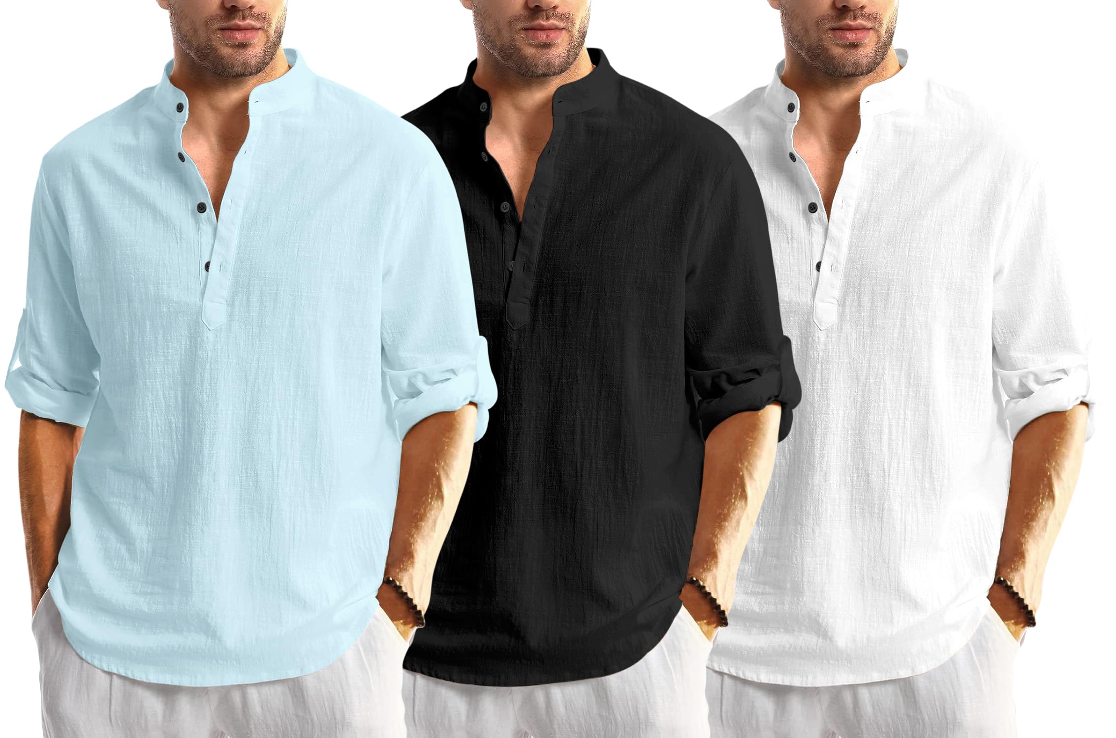 bellstone Men’s Cotton Blend Solid Regular Fit Full Sleeve Short Kurta | Men's Trendy Short Kurta | Ethnic Stylish Casual Lightweight Summer Kurta for Daily and Occasion Use-picture-11