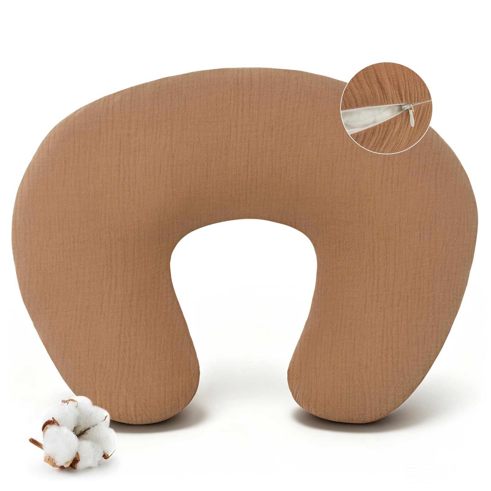 Housses pour coussins d'allaitement douces et respirantes en mousseline de coton FUNUPUP