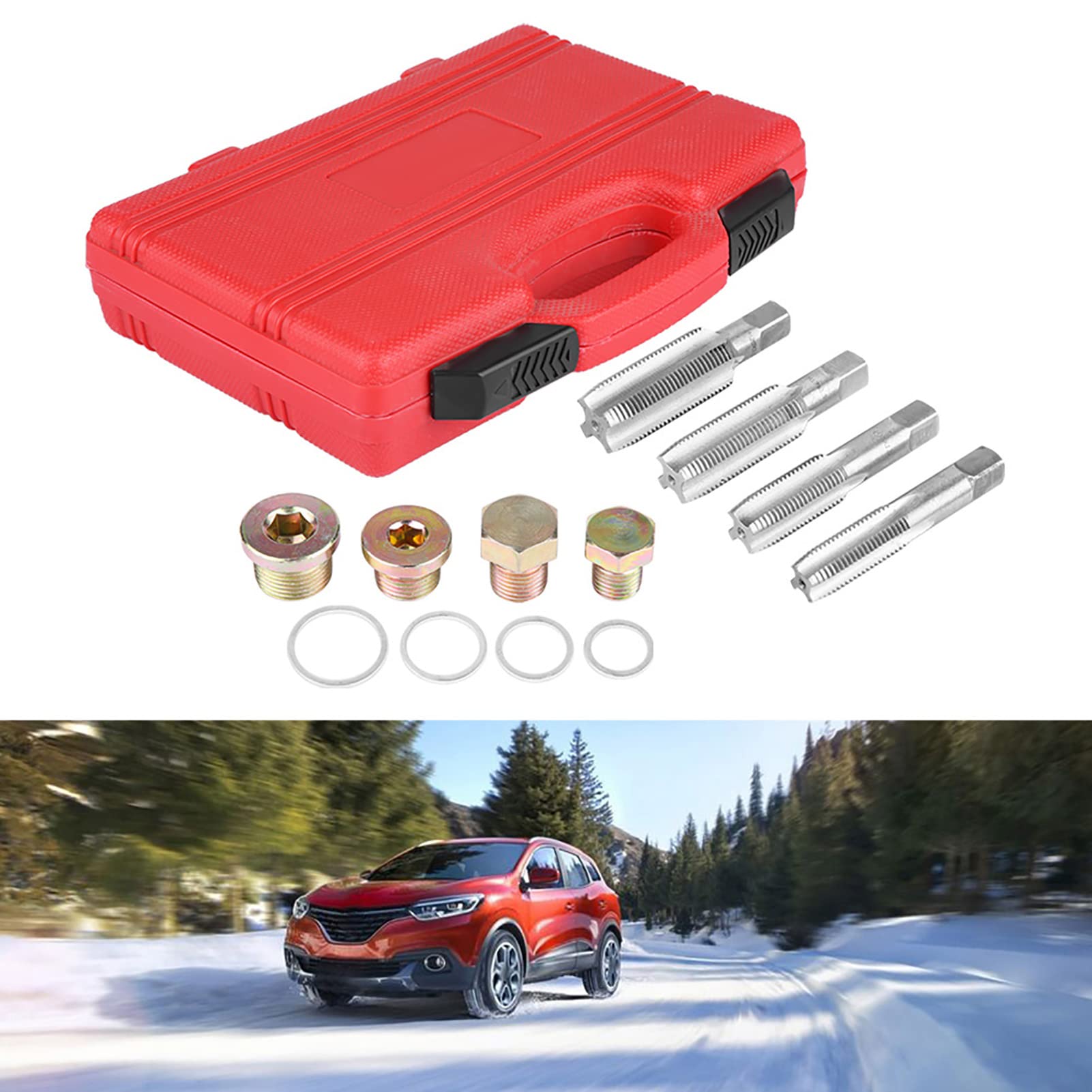 Kit di riparazione filettatura coppa olio, kit di riparazione per tappi di scarico dell'olio M13, M15, M17, M20, kit di riparazione per filettatura per la riparazione di pozzetto, cambio e