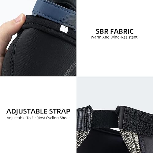 Miniatura 5 de ROCKBROS Cubrezapatos de ciclismo para dedos de invierno para zapatos de ciclismo, protectores de Kevlar negro, 1 par