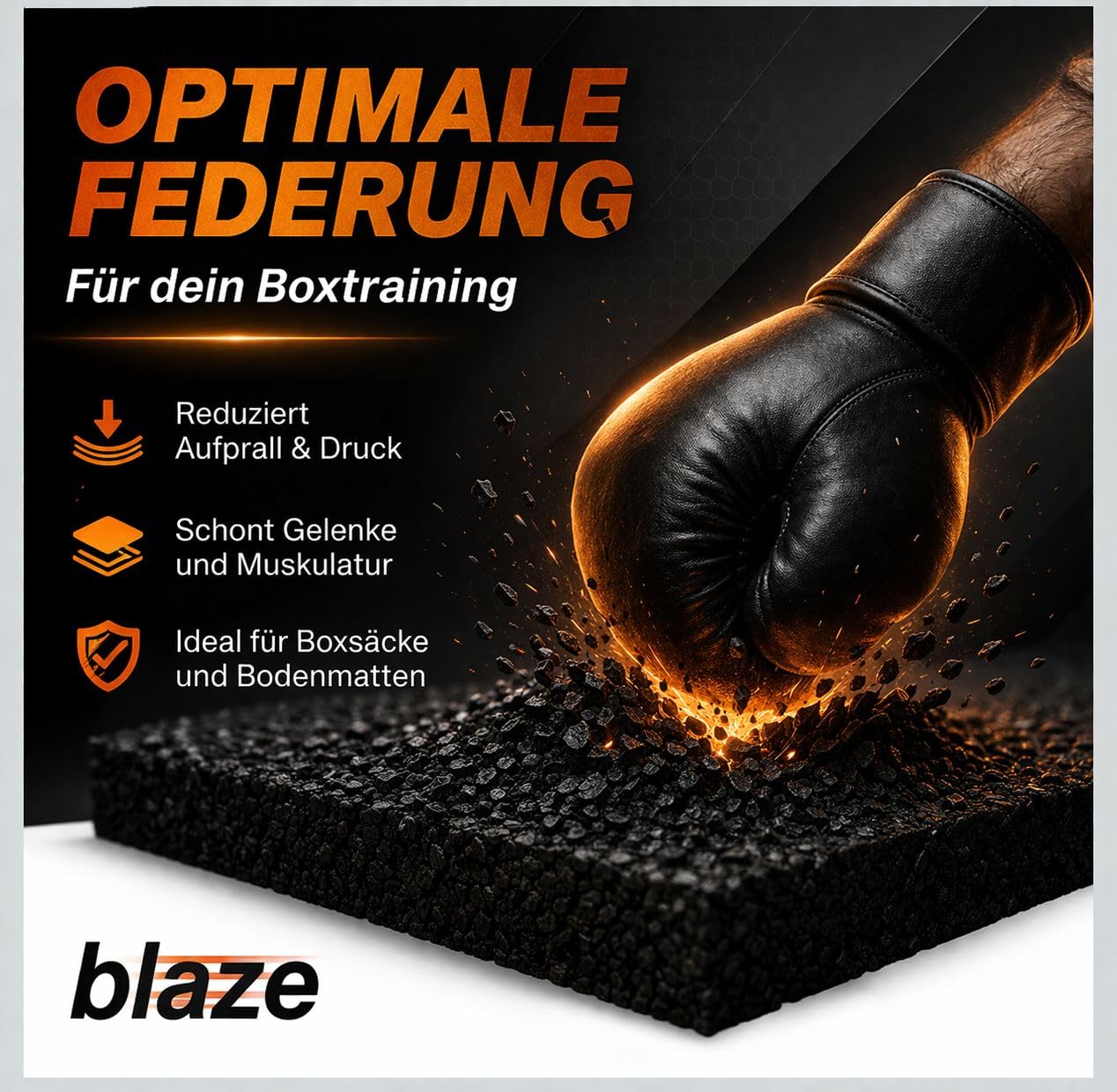 Blaze Premium - Granulado de goma (30 kg, SBR EPDM, aprox. 50 L, material de relleno para saco de boxeo, pera de pared, pera de maíz, pera de maíz, pera
