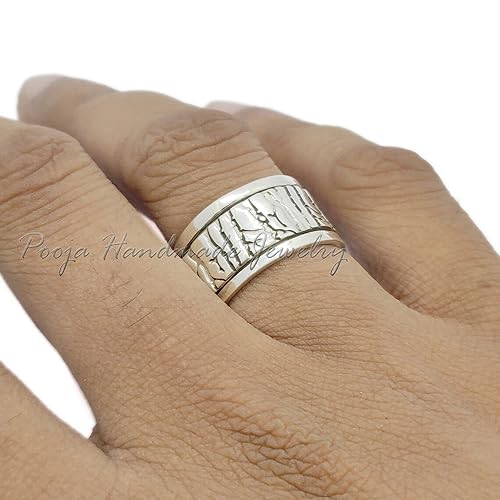 Miniatura 2 de 925 Silver Inspirational Ring, Forest Ring, Personalized Silver Ring, Graduation Gifts, Forest Jewelry, Engraved Ring, Pine Tree Ring, Nature