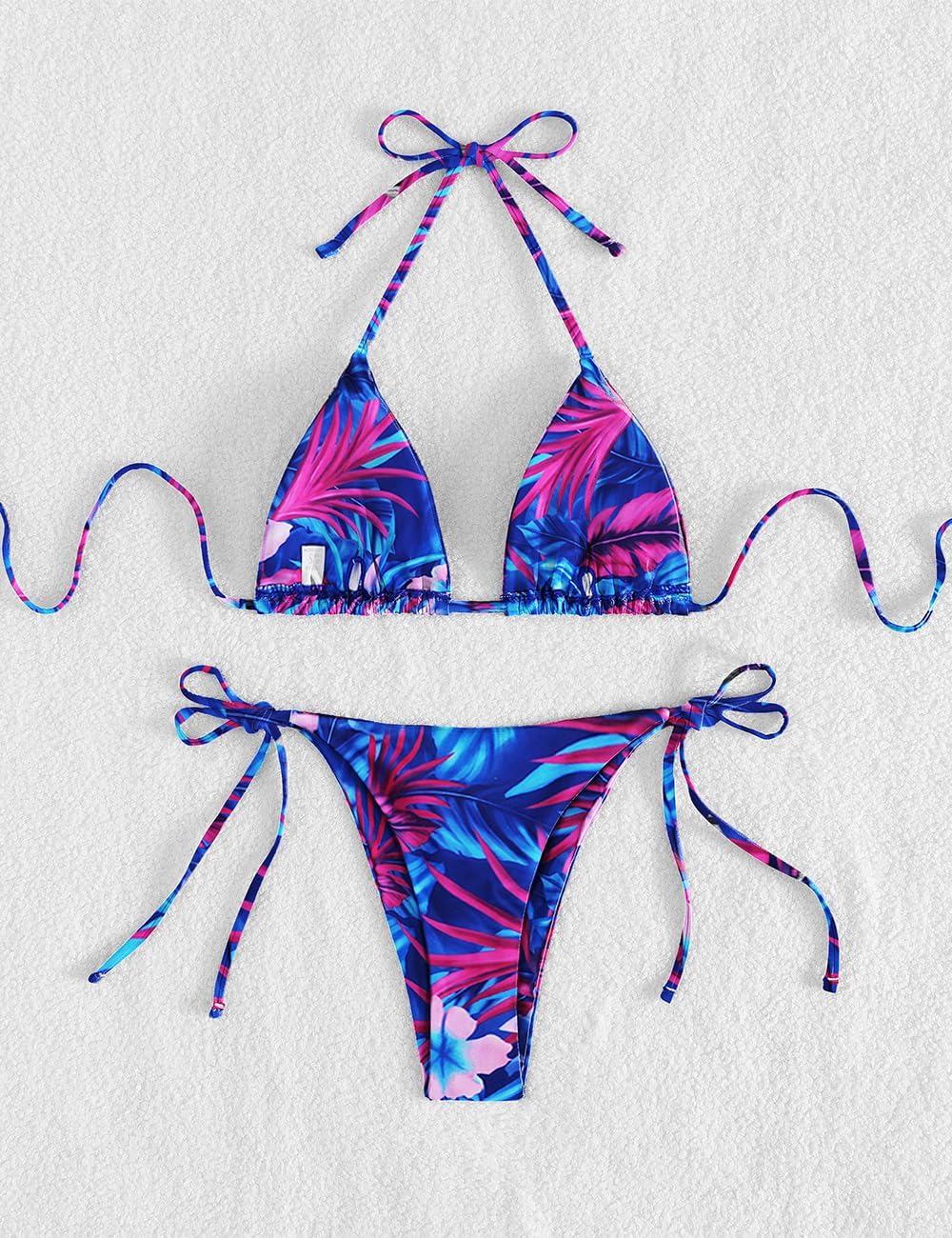 Tainehs Women's Sexy Halter Thong Bikini Tie Two Sides Bottom Triangle Bikini Swimsuits - Image 6