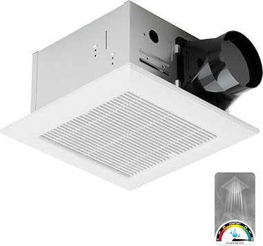 Bathroom Exhaust Fan with Humidity Sensor 100CFM Ventilation Fan for Bathroom and Home, Auto-Adjusts for Moisture Control, Ultra-Quiet 1.2 Sones, Dimmable & Wet Rated, ETL Certified