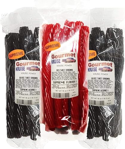 Black Regaliz Original Twist Bolsas de 2-1 lb (1) Regaliz Red Twist Original 1lb (Peso NETO 48 OZ) Gourmet Kruise Signature Gifts