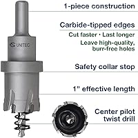 Vista 3 de CS Unitec 1-1-174 Sierra de corona con punta de carburo de tungsteno de 2-5/16" de diámetro x 1" de profundidad para taladros de mano