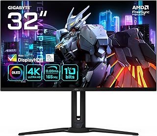 Gigabyte Aorus FO32U EK 31.5' OLED 4K Ultra HD Gaming Monitor - 3840 x 2160(4K Ultra HD), 240Hz, 0.03ms, FreeSync Premium Pro, DisplayHDR 400 True Black, HDMI 2.1, DisplayPort 1.4
