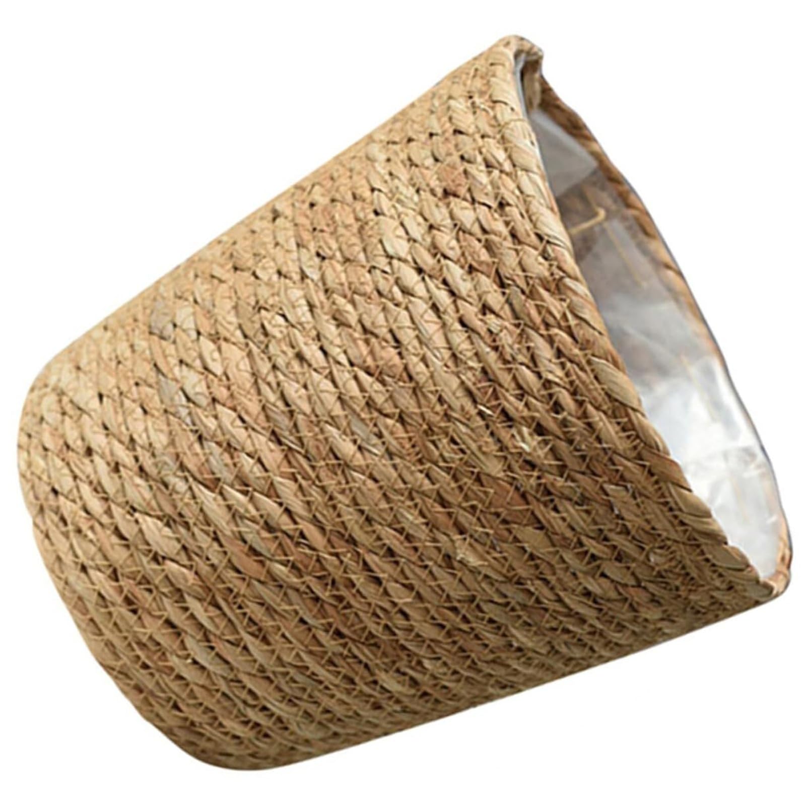 Elegante cesto per piante intrecciato in paglia, grande vaso per fiori in alghe marine, regalo decorativo per gli amanti delle piante (marrone chiaro)