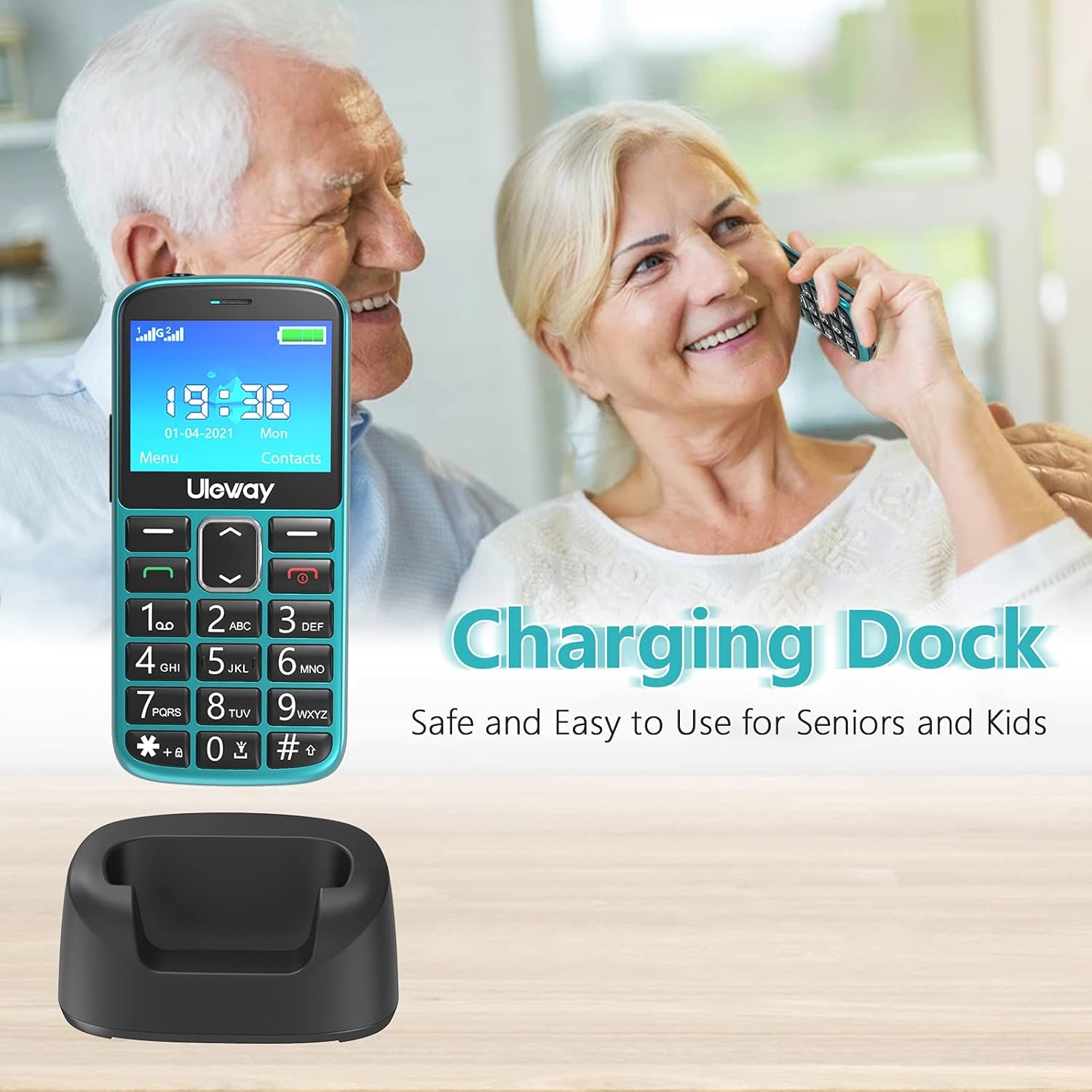 USHINING senior phone charging in its dock