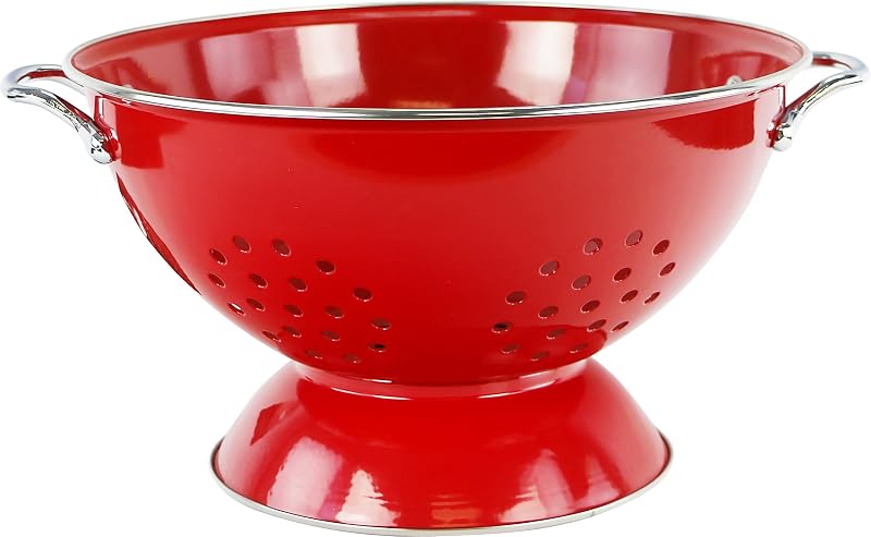 Calypso Basics by Reston Lloyd Colador esmaltado con recubrimiento en polvo, 5 cuartos, rojo