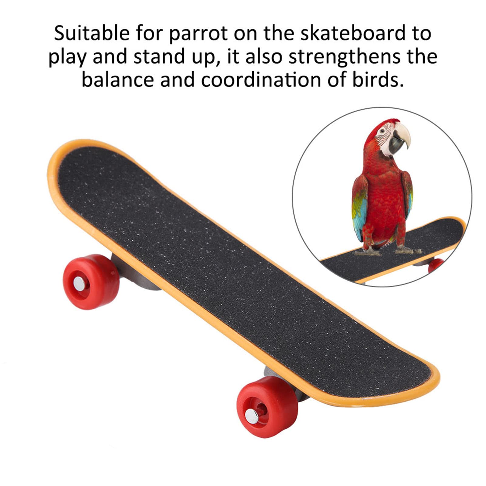 Skateboard Giocattolo Per Pappagalli - Posatoio Interattivo Per Addestramento E Stimolazione Mentale