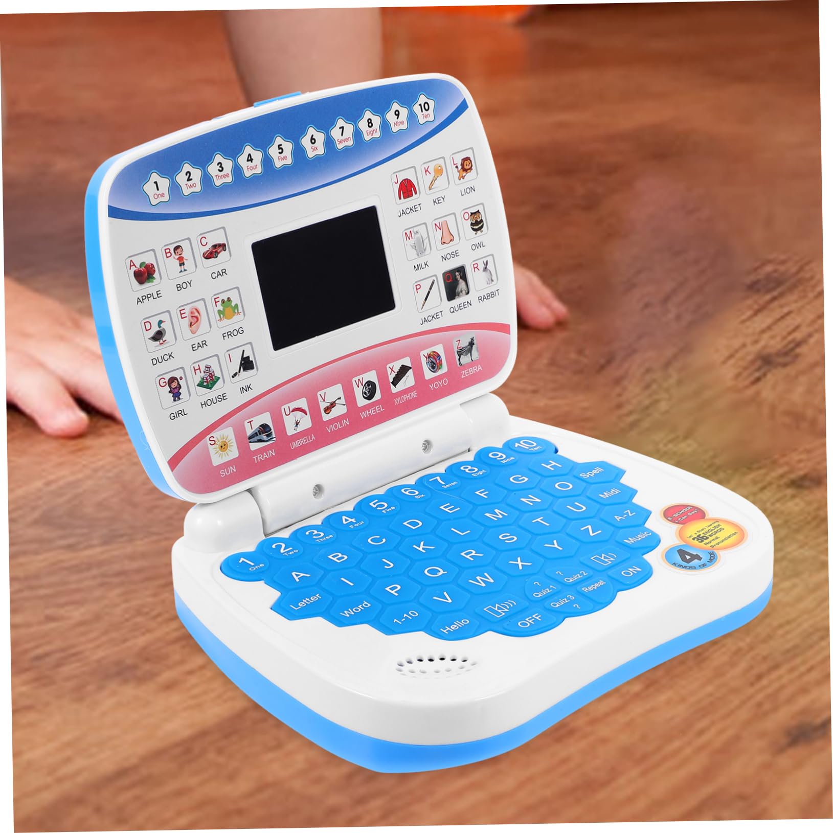 Computer Educativo Portatile Blu, Simulazione Apprendimento Schermo LED | Festa Scuola Decor, Party Toy per Ragazzo Ragazza, 3 X Aa Batteria Non Inclusa