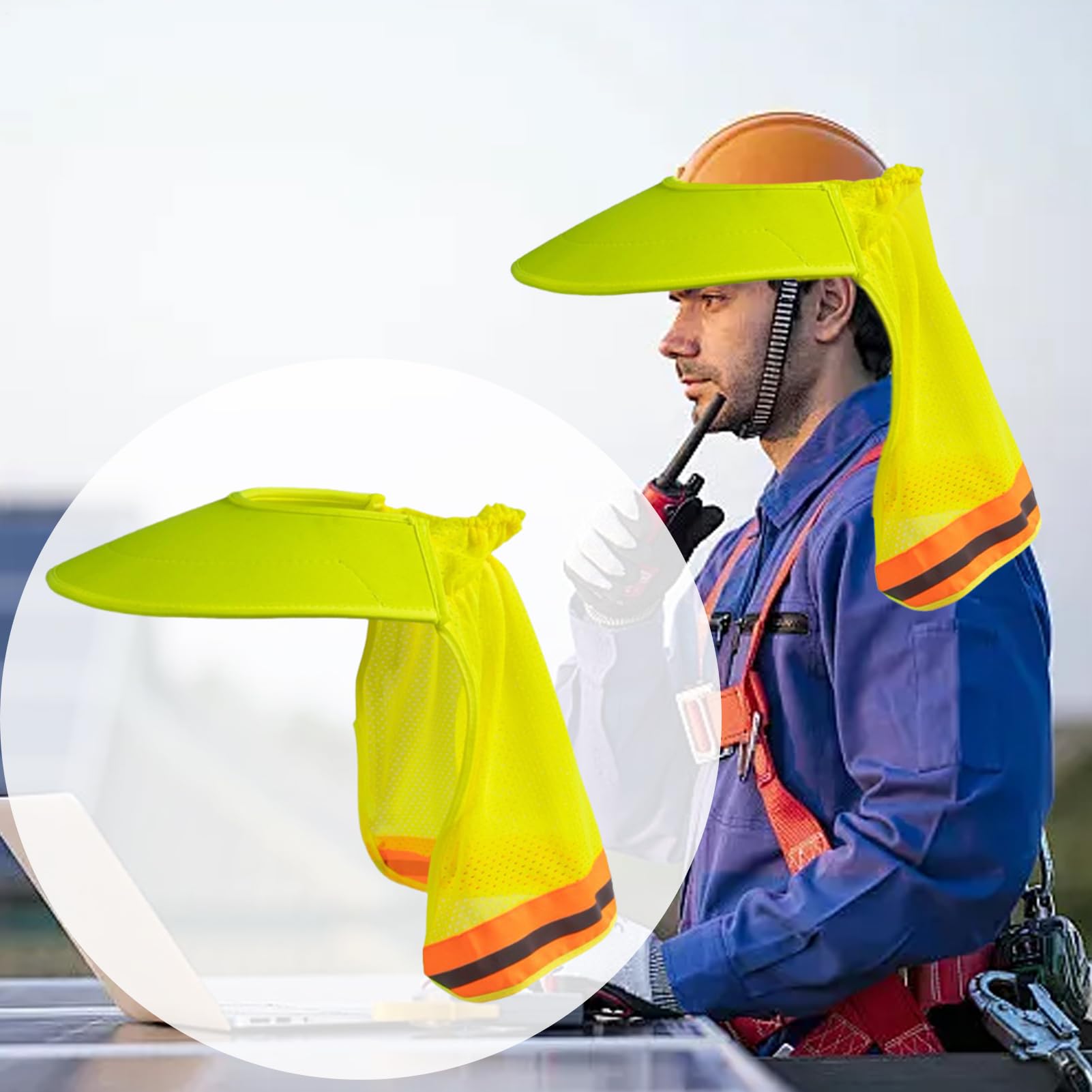 Visera Solar para Casco de Seguridad,Visera Protectora Transpirable para Casco | Protección UV Ajuste De Tensión Protección Laboral En Obras