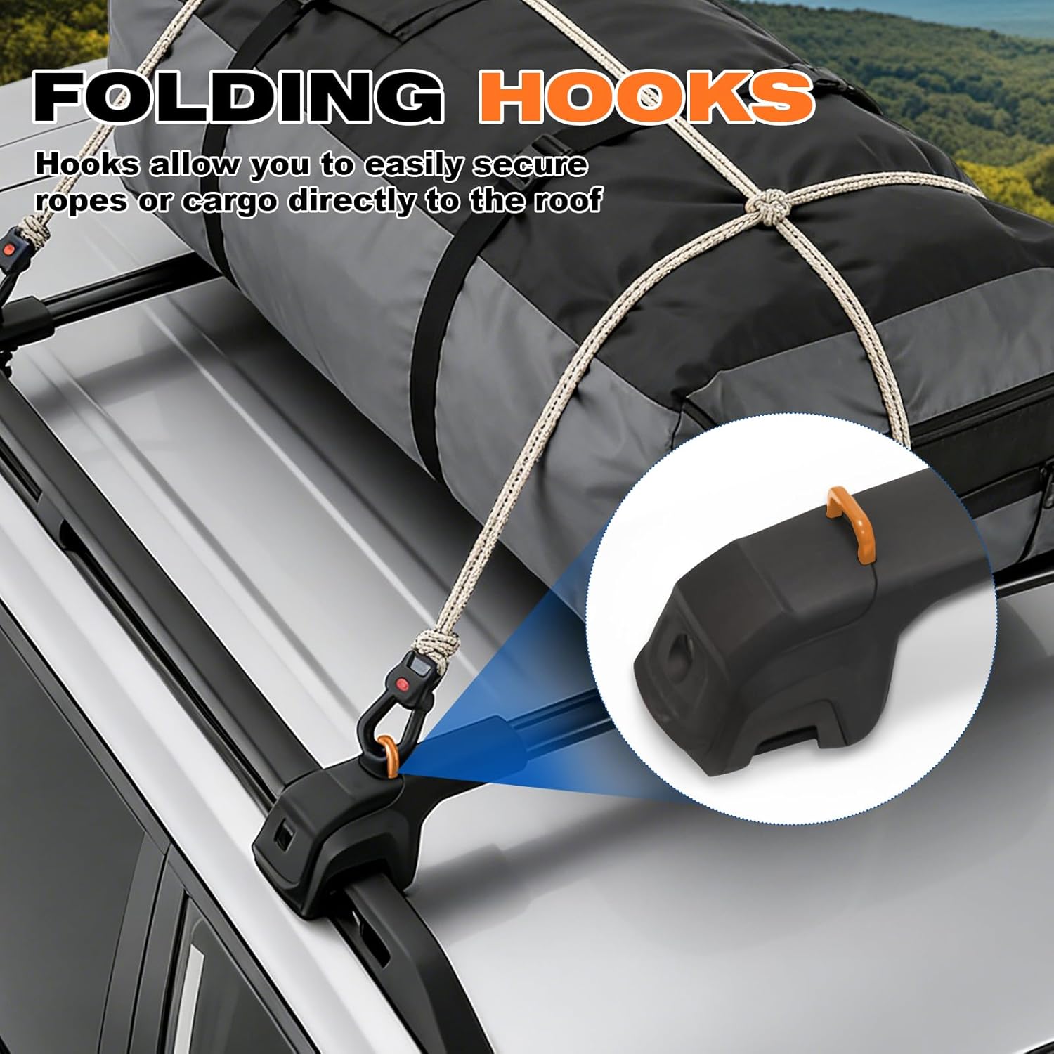 Roof Rack Cross Bars Compatible with Subaru Forester Wilderness 2022-2026, Aluminum, Adjustable, 300lbs, Folding Hook, Anti-Theft Lock Roof Rack for Rooftop Cargo Carrier Luggage Kayak Bike Snowboard
