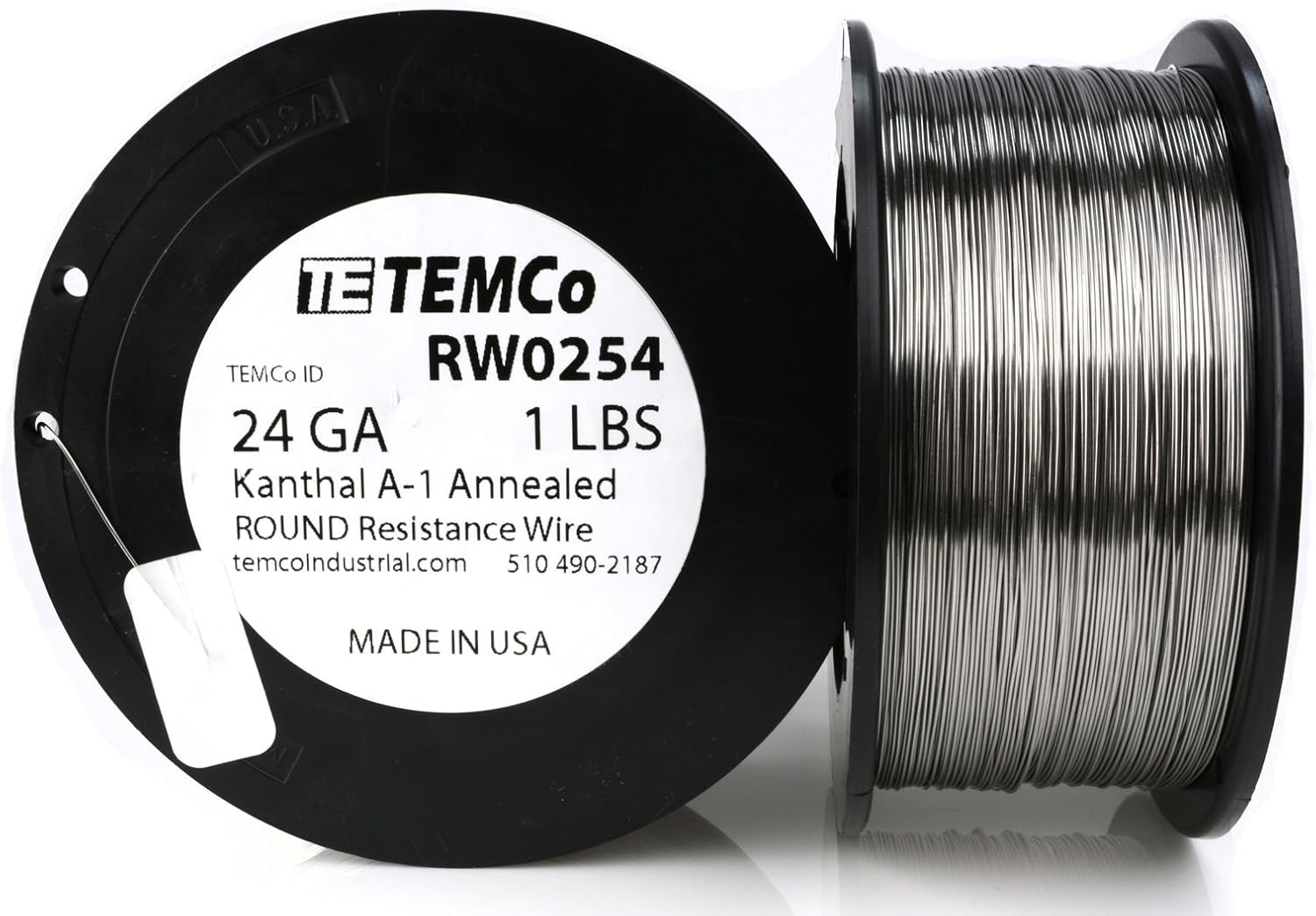 TEMCo Kanthal A1 wire 24 Gauge 1 lb (1018 ft) Resistance AWG A1 ga