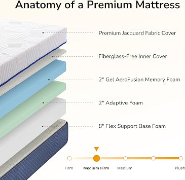 Adjustable Bed Frame Full and 12 inch Firm Gel Memory Foam Mattress,Massage,Memory Positions,Head and Foot Incline,Zero Gravity,Dual USB Ports,Under Bed Lights,Anti-Snore,Easy Assembly