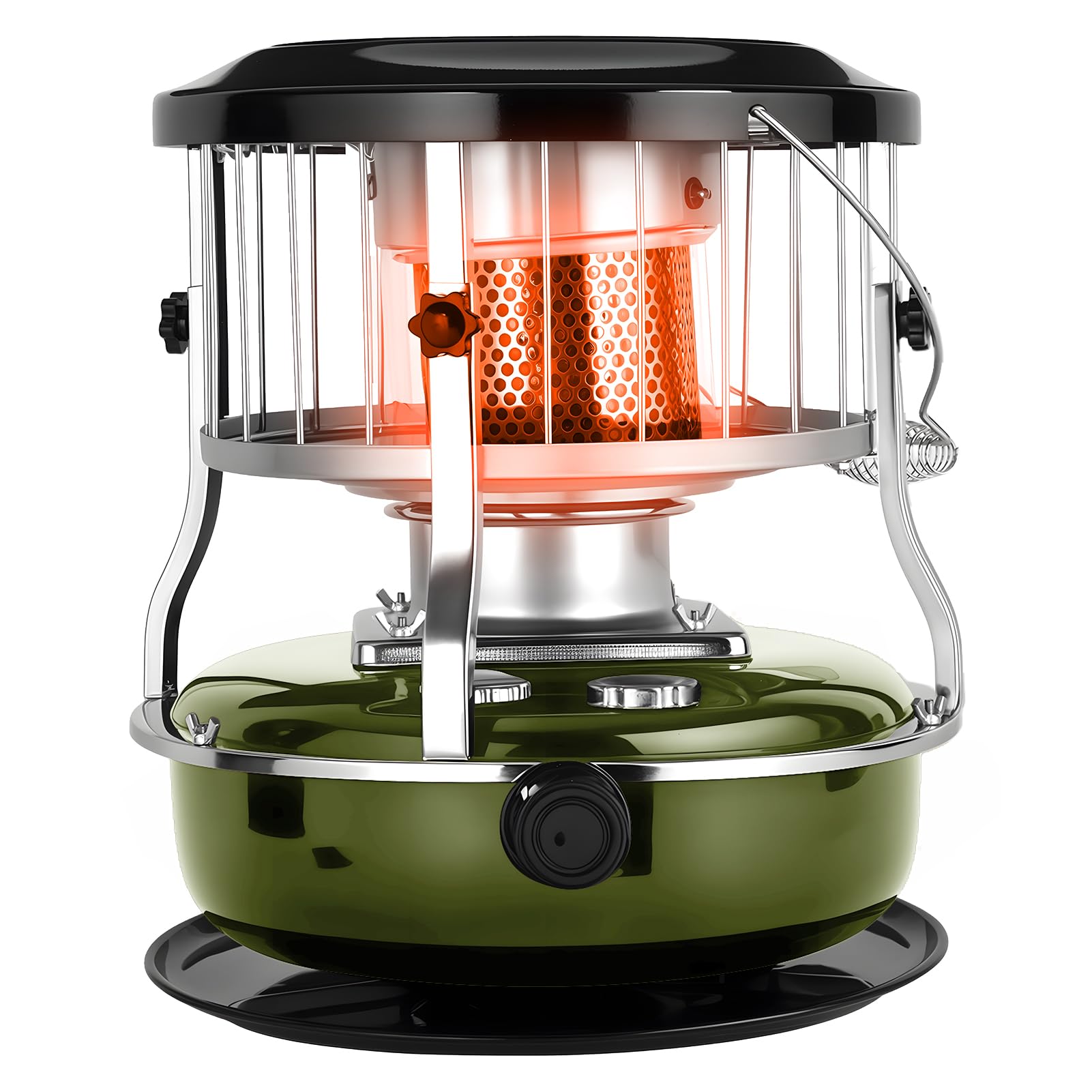 Portable Kerosene Heater 9000 BTU, 2-in-1 Non-Electric Radiant Heating Stove with 4.5L Tank 16-21H Run Time, Indoor Outdoor Heater for Camping, Hunting, Home &amp; Emergency Use Army Green