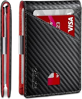 Wallet for Men - with Money Clip Slim Leather Slots Credit Card Holder RFID Blocking Bifold Minimalist Wallets with Gift Box