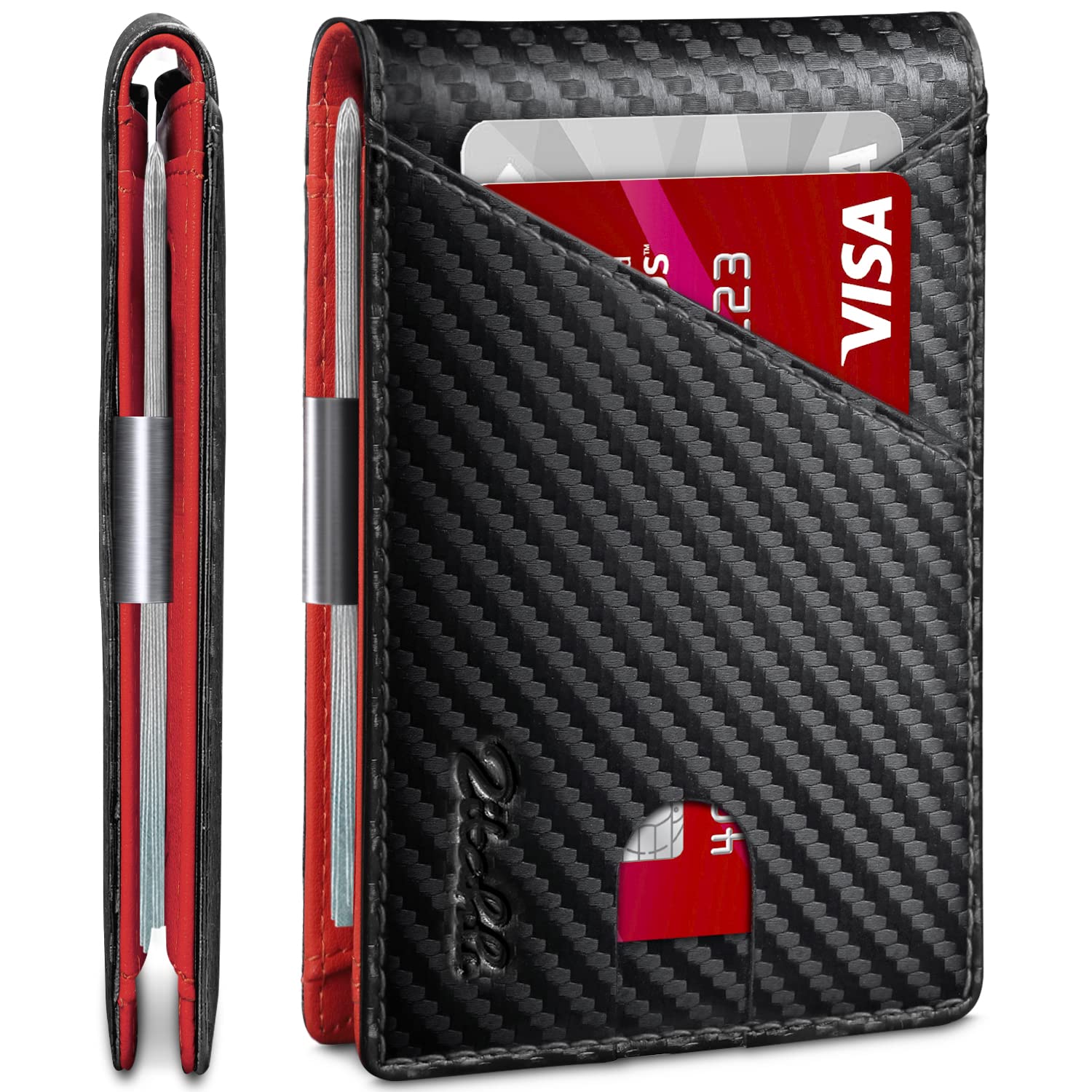 Zitahli Slim Wallet for Men,RFID Blocking Leather Bifold with Money Clip | Minimalist Front Pocket Design, Holds 12 Cards, RFID Protection, Gifts for Men on Birthdays, Father’s Day, and Christmas