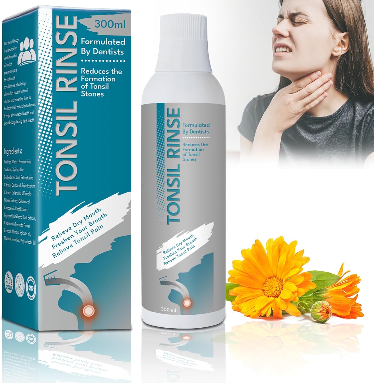 Tonsil Rinse Tonsil Stone Remover Mouthwash, Natural