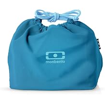 monbento - Lunch Bag MB Pochette M Denim - Polyester Lunch Tote - For Work Lunch Packing - Can Contain a Bento Box MB Original or MB Tresor - Blue