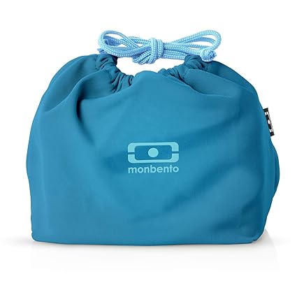monbento - MB Pochette Denim Blue Bento Lunch Bag - Polyester Lunch Tote - Suitable for MB MB Square & MB Tresor Bento Boxes