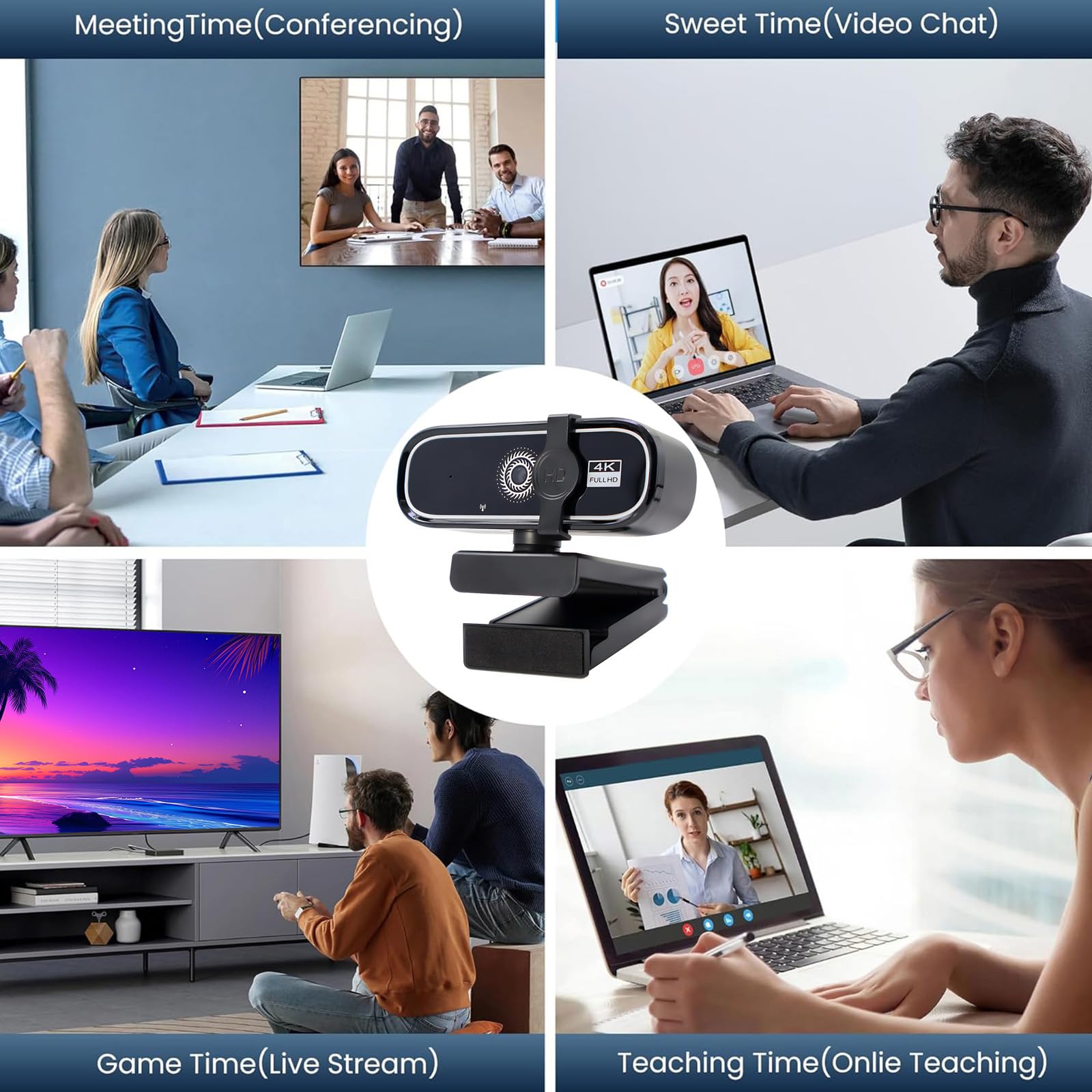 Cámara de transmisión de 2 MP con obturador de privacidad, flexible