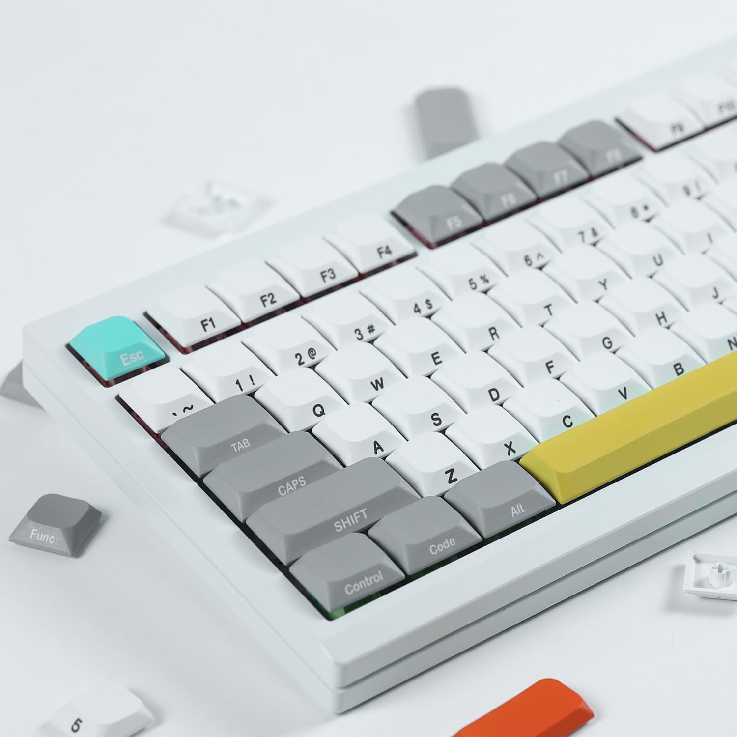 Generic Arctic Side Print Low Profile Keycaps Set, Custom Keyboard Keycaps - 75% Full Size for 60% 65% 75% 80% 100% Mechanical Keyboards (Moonlight)