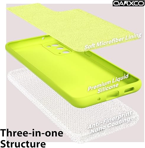 Miniatura 5 de oakxco Funda de silicona líquida para Samsung Galaxy S20, color sólido brillante fluorescente, bonita funda protectora delgada y suave de goma TPU