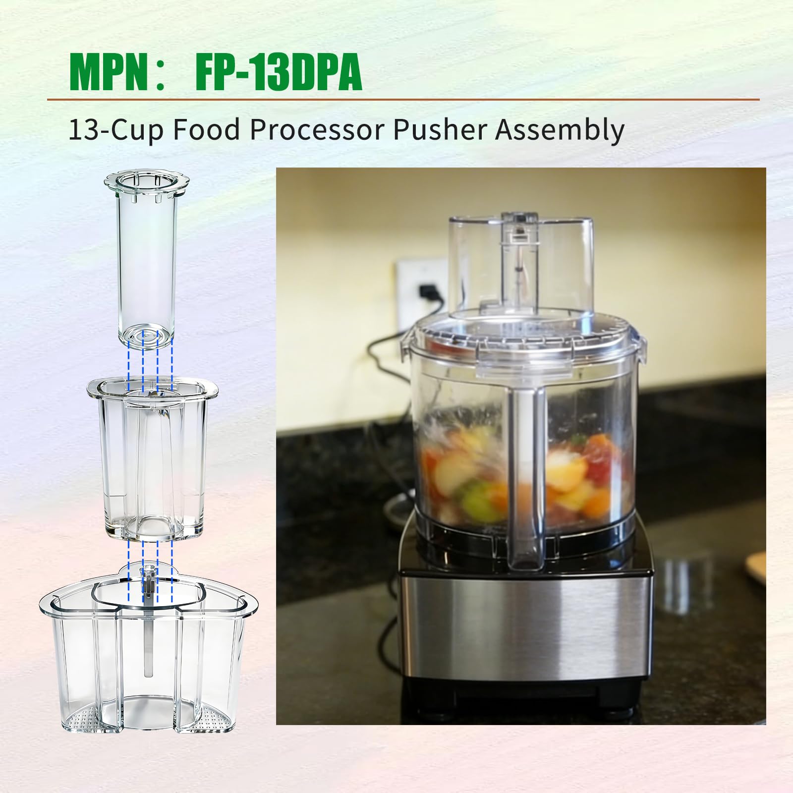 Amazon.com: Vanshly FP-13DPA 13-Cup Food Processor Pusher Assembly