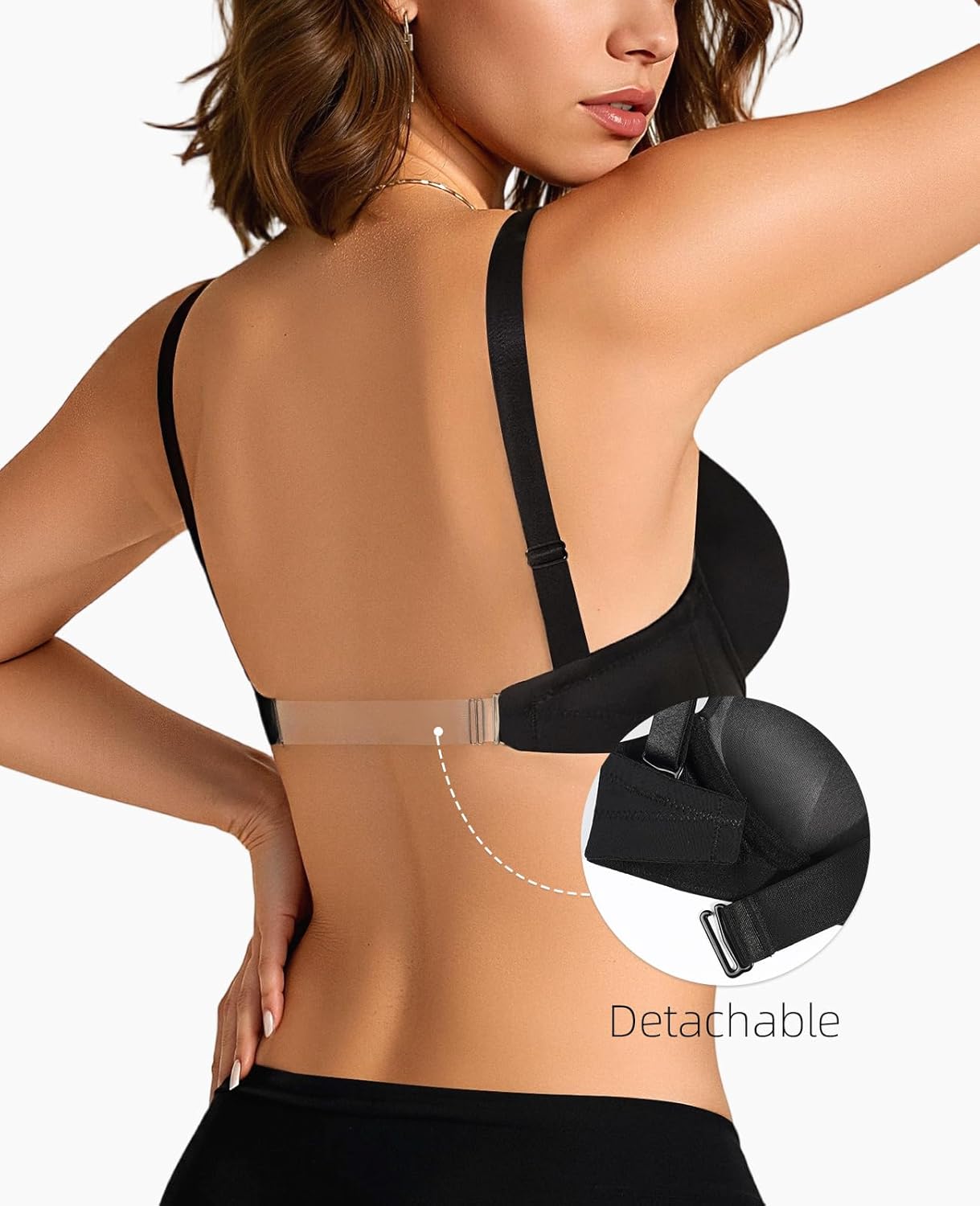Women's Backless Bra with Clear Back Straps - Image 3