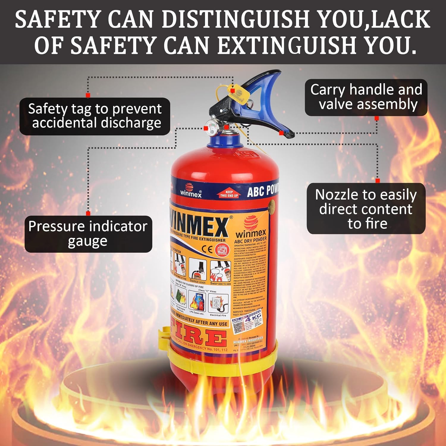 ABC Type FIRE Extinguisher 4 KG : Amazon.in: Home Improvement