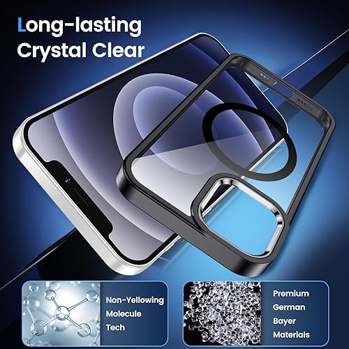 Miniatura 5 de Temdan Magnetic Case for iPhone 12 Case & iPhone 12 Pro Case Clear,Compatible with Magsafe 12 FT Shockproof 2 Pcs Glass Screen Protector Not