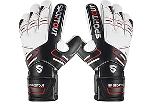 Sportout Adult Goalkeeper Soccer Gloves, Perfect Grip, Finger Protection