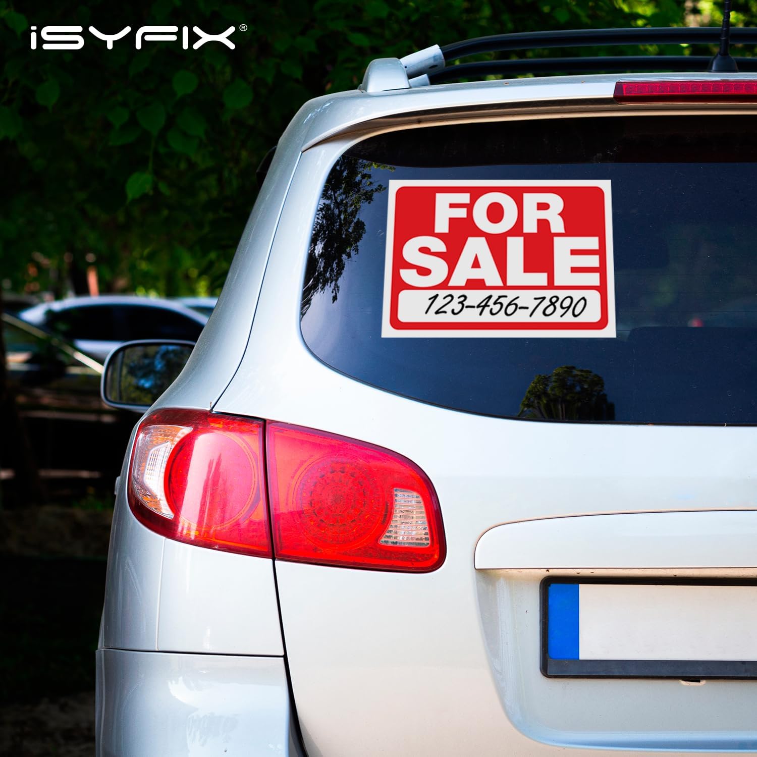 iSYFIX for Sale Signs Stickers – 6 Pack 14x10 Inch – Premium Self-Adhesive Vinyl, Decal, Indoor & Outdoor Advertising Signage for Houses, Vehicles and More